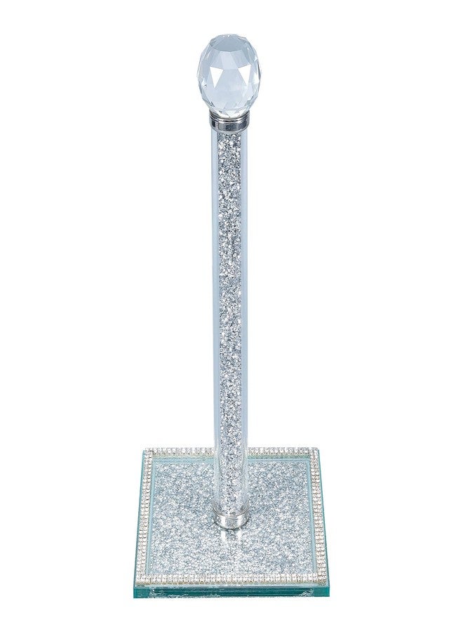 Hochance Silvery Crystal Standing Paper Towel Roll Holder Countertop Weighted Rack,Glam Cute Bling Rhinestone Jeweled Diamonds Modern Decoration Christmas Housewarming Gifts for Kitchen Home Bar - Image 1